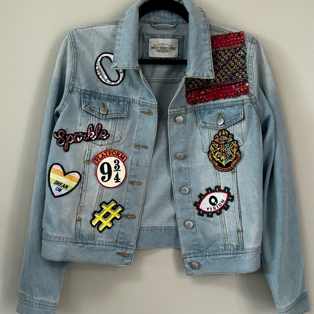 Denim Jean Jacket with patches
